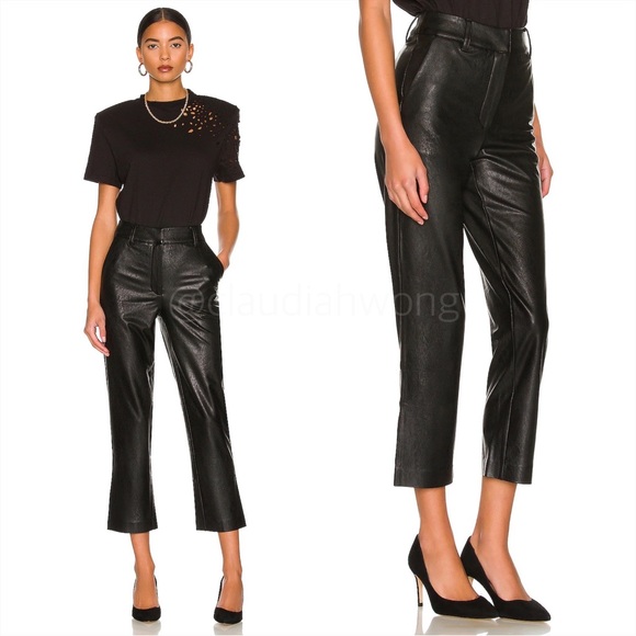 COMMANDO Faux Leather 7/8 Trouser Pants in Black
